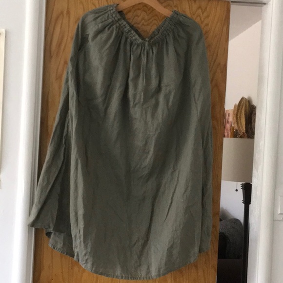 Muji Dresses & Skirts - Army green linen maxi skirt
